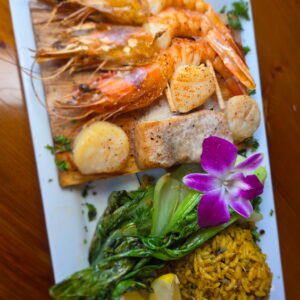 Cedar Plank Seafood Trio Special