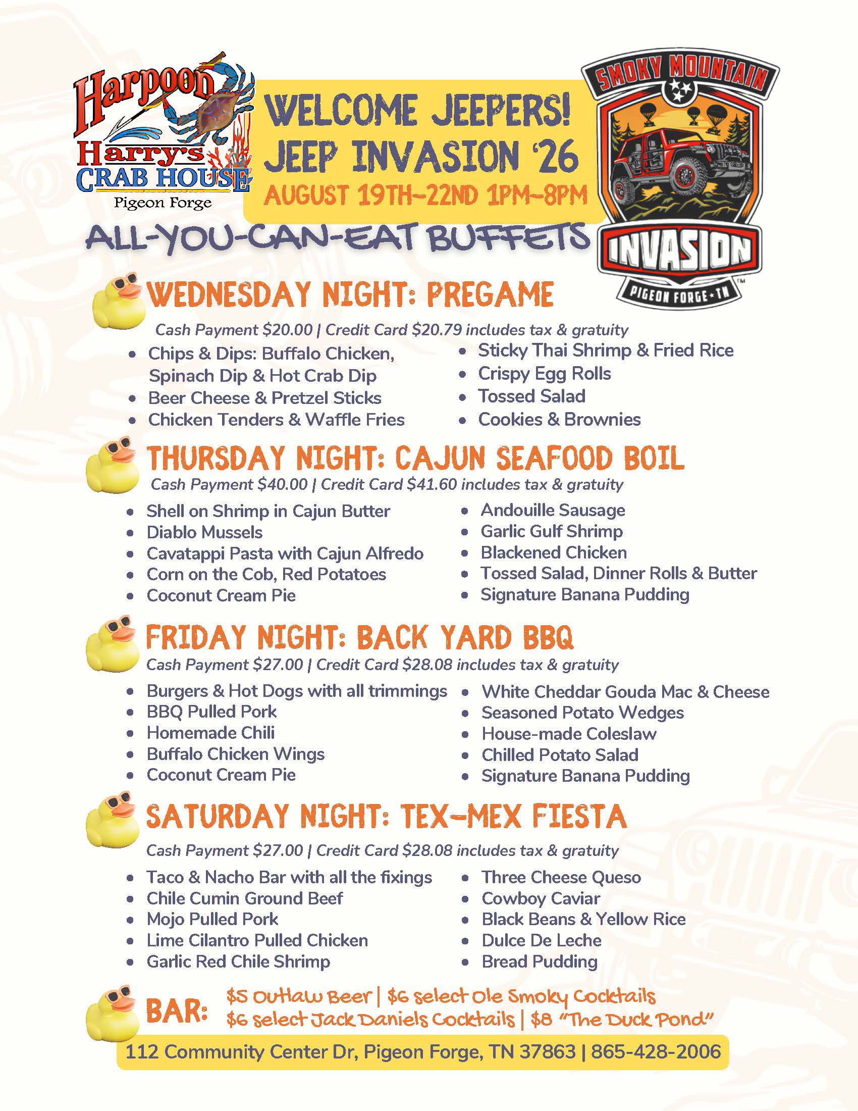 Jeep Invasion Menu